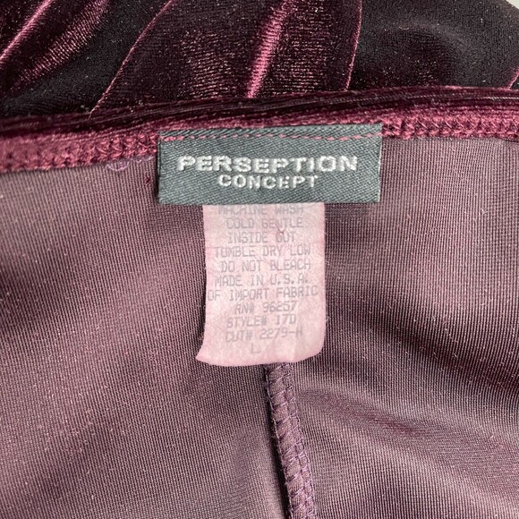 Perseption Concept Women's Body Con Dress Large Purple Maroon Velvet - Picture 8 of 9